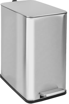 TARUNMO Bathroom bin(10L) Stainless Steel With Pedal,bathroom bin with lid,Toilet Bin Kitchen Detachable Inner Bucket Easy Cleaning,Bathroom slimline bathroom bin(Original, 10L)