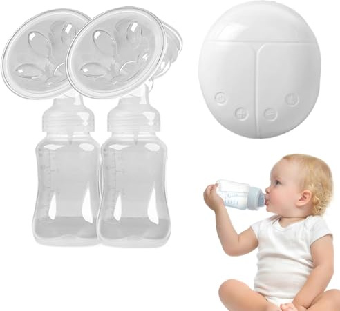 Tiralatte elettrico, pompa per latte elettrica, doppia pompa per allattamento con forte aspirazione – Accessorio portatile per allattamento silenzioso, tiralatte a mani libere da viaggio