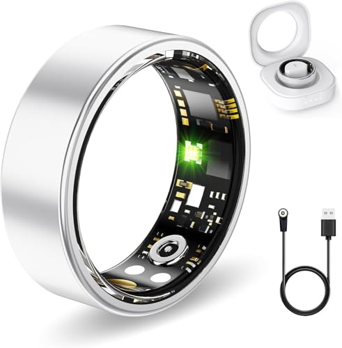 Anillos de salud para mujeres y hombres, anillo inteligente con monitor de frecuencia cardíaca, oxígeno en sangre, presión arterial, monitor de sueño, contador de pasos, sin cuota de suscripción