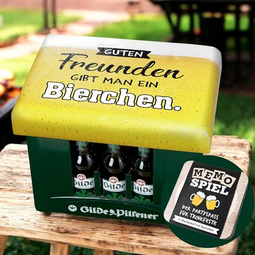 CULT at home Bierkastensitz Bierkistensitz inkl Bierdeckel Memospiel