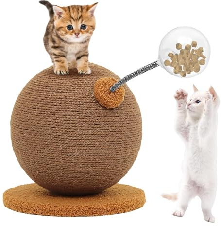 Cat Scratch Ball, gatto gratta albero - Telaio da arrampicata integrato Giocattolo Scratcher per giocare in camera da letto in interni appartamento esterno viaggio noia compleanno per la casa