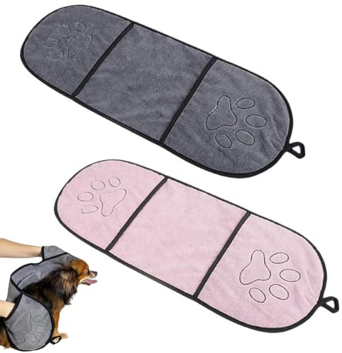 2 Pièces Serviette Microfibre Chien, Sortie de Bain Chien Séchage Rapide