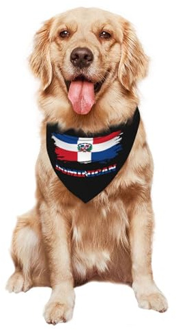 Flaggor från Dominikanska republiken triangelhalsduk justerbar hundhalsduk tvättbar hundhalsduk för födelsedag katter hundkläder & tillbehör