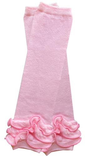 juDanzy ruffled leg warmers for baby or toddler girls (Newborn (up to 12 pounds), Heavenly Pink)