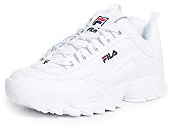 Fila Men's Disruptor II Premium Shoes, White Navy Red - 8.5