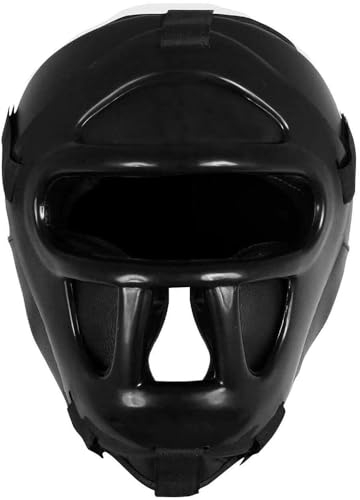 Max Strength Kopfschutz für Boxen MMA Training | Kopfschutz mit abnehmbarem Gesichtsgrill | Stirn- & Ohrenschutz | Kopfbedeckung für Sparring, Muay Thai, Kickboxen, Karate & Kampfsport