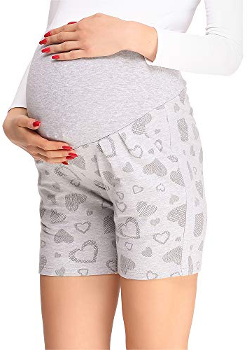 Be Mammy Moderskapshorts för Dam BE20-234(Melange Hjärtas, XL)