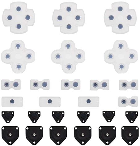The Lord of the Tools 3 Set Coussinet de Bouton Conducteur en Silicone Pièce de Réparation de Remplacement de Bouton de Manette Compatible avec Sony Playstation 4 PS4 Manette