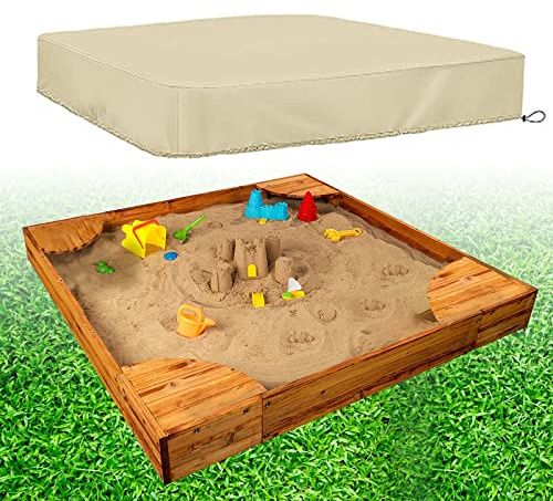 Hoypeyfiy Copertura per sabbiera per sabbiera, per bambini, per sabbia e giocattoli, copertura protettiva quadrata con coulisse (119,4 x 119,4 cm, 150 x 150 cm) (M (150 x 150 cm)