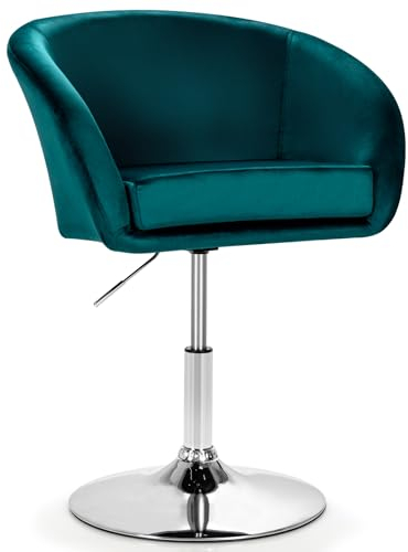 GIANTEX Barhocker höhenverstellbar Samt, Gepolsterter Barstuhl Polsterstuhl 360°drehbar, Drehhocker Drehstuhl Drehsessel ergonomisch mit Lehne, Akzentstuhl Esszimmerstuhl (Moosgrün)