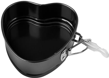 Luckious 4-Inch Heart-Shaped Springform Cake Pan – Non-Stick Carbon Steel Chiffon Cake Mold with Removable Bottom – Ideal for Baking and Oven Use