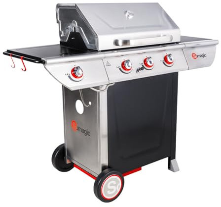 Somagic Barbacoa de Gas Manhattan 350GPI - 3 quemadores 10,5kW + Placa de cocción