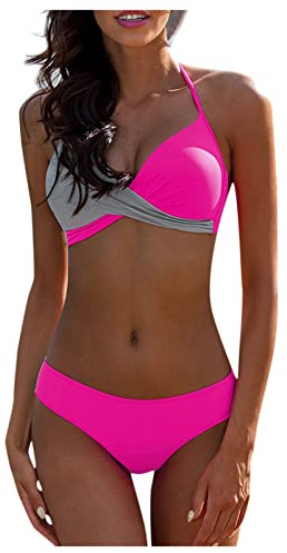 Bikinis Mujer 2025 Push Up Talla Grande Bikini Brasileño Reductor con Relleno Sexy Trajes De Baño Mujer Braga Alta Deportivo Dos Piezas Verano Swimsuits for Women Rosa S