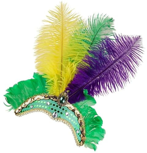 Generisk showgirl huvudbonad – Showgirl hårsmycke fascinator – handgjord retro huvudbonad | för bröllop, fester, karneval, festivaler, maskbollar och cocktail-evenemang