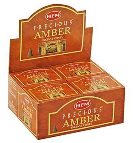 Hem Precious Amber Cones incenso – 4 confezioni, 10 coni per confezione