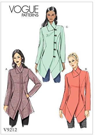 Vogue Mustern 9212 A5 Schnittmuster Jacke, Tissue, Mehrfarbig, Größen 6–14