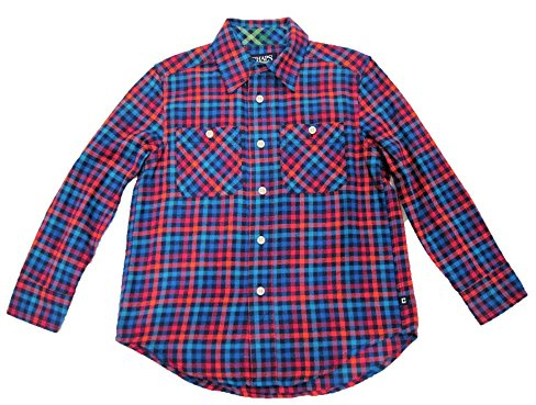 Chaps Boys & Toddler Plaid Flannel Button-up Long-Sleeve Shirt (4/4T, Bright Pop)