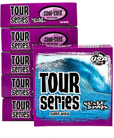 Sticky Bumps Tour Series surf Wax Cool-Cold - 12 Pack | Long-Lasting Surfboard Wax | Great Bump Building for Surfing | Non-Toxic, Nature-Safe | for Surfboard surf Wax Temps 69°F / 20°C & Below.