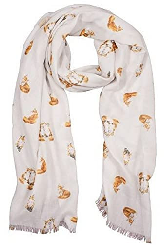 Wrendale Designs by Hannah Dale - Born to be Wild Lightweight Fox Scarf - 70cm by 190cm