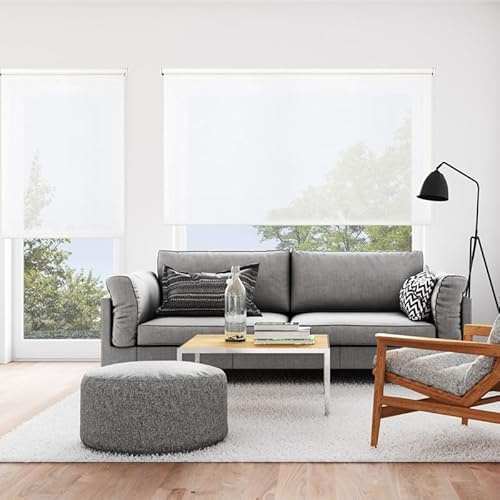 STOR PLANET | Estor Enrollable Translúcido, Estor Blanco Liso. Persianas Enrollables Interior para Ventanas y Puertas. Estores para Cocina, salón, Dormitorio | Blanco, 200x180cm
