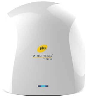Warner Howard PHS Airstream Vitesse Fast Speed Hand Dryer - White, Black & Nickel (Nickel)