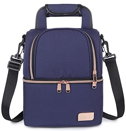 Meichoon Baby-Flaschenkühltasche Wasserdicht Muttermilch Gefrierschrank Babynahrung Lsolierung Mutterschaftsrucksack Doppellagig Frischhaltedose Tragbare Lunchbox für Damen Herren Kinder UH12 Blau