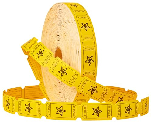 KreativeKraft Bingo Game Set or Accessories for Teens & Adults, Raffle Tickets, Tear Dabbers, Markers, Books, Counters, Fun Family Game Activity Idea (Yellow Raffle)