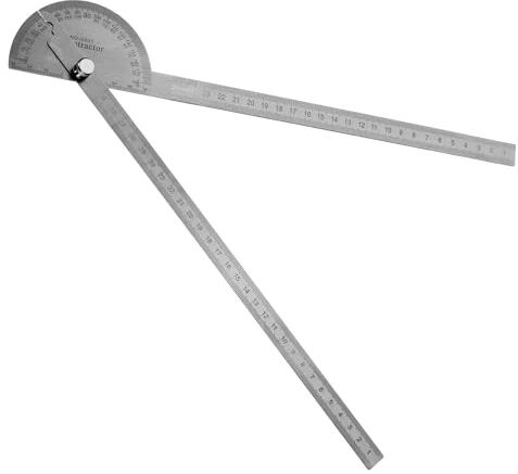 Angle Protractor Stainless Steel Protractor Adjustable Two Arm Ruler Finder with 180 Degrees Woodworking Measure Tools(30 cm)