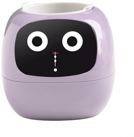 Jotekonoby Pot de fleurs interactif intelligent, compagnon autonome d'entretien des plantes, affichage virtuel des animaux de compagnie, arrosage automatique pour le jardinage intérieur, cadeau