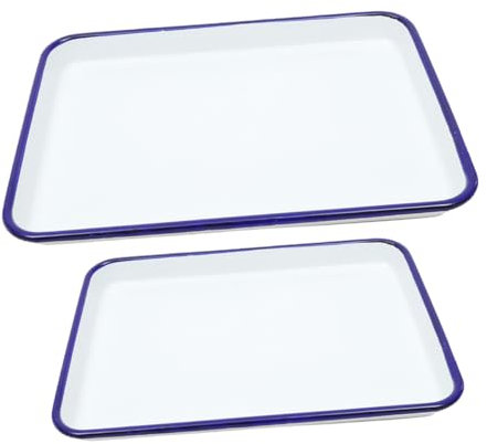 Abaodam 2pezzi Teglia in Smalto Teglia da Forno Antiaderente per Alimenti Resistente al Calore Vassoio Conservazione Multifunzionale per Cucina e Forno