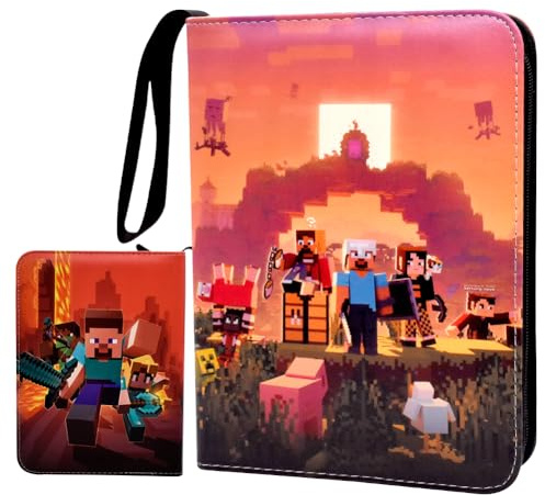 Anime Classeur Carte Album de collection pour cartes à Collectionner Minecra Album Carte Avec Fermeture éclair Tcg Et Les Albums De Collection De Cartes 400 Poches - D