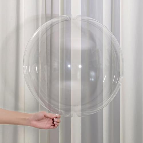 DazzJoy 45 cm bobobo-ballong, 20 stycken jumbo genomskinliga ballonger, kristallbubbla genomskinliga ballonger återanvändbara, ballong helium lämpliga för bubbelballonger transparent för bröllop