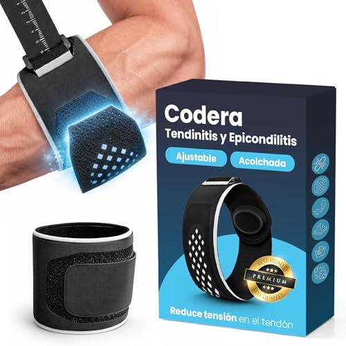 XAUSLY Cincha Epicondilitis Mujer y Hombre - Brazalete Codo de Tenista y Golfista - Codera para Pádel, Gimnasio y Tendinitis - Banda de Compresión Ajustable para Alivio del Dolor y Lesiones (Talla L)