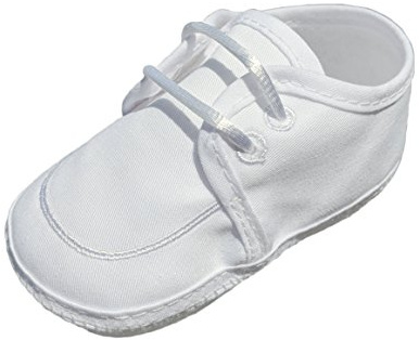 Boy's Gabardine Lace-up Shoe (Size 1/White)