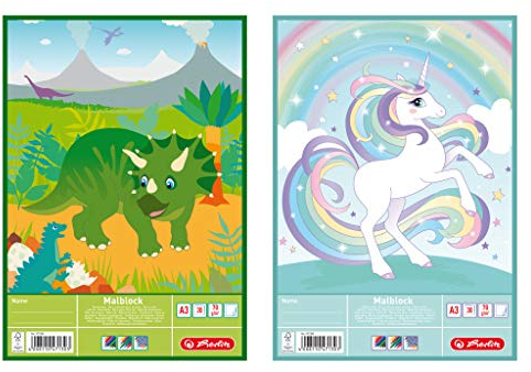 Herlitz Malblock A3, 30 Blatt weißes Papier, 1 Stück (Motive sortiert - keine Auswahl möglich)