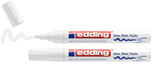 edding 750 Broad Bullet Tip Paintmarker Pack of of 2 - White