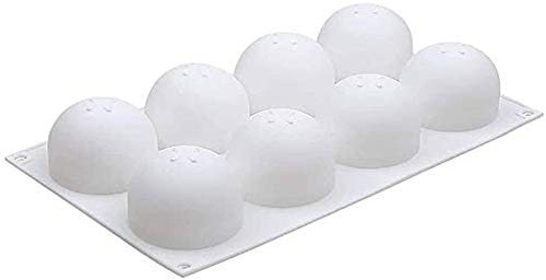 1 moule en silicone en forme de sphère 3D - Moule à gâteau rond - Moule à dessert pour gelée, crème glacée et boulettes (29,9 x 17,8 x 5,6 cm, moule à sphère unique : D 6,1 x 5,6 cm).