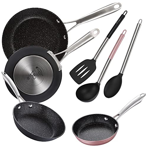 PACK DE 4 SARTENES EN ALUMINIO FORJADO + SET DE UTENSILIOS BÁSICOS DE COCINA