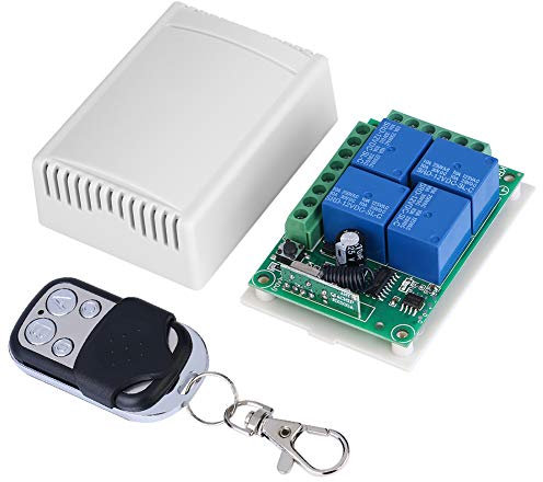 Telecomando Apriporta del Garage, DC12V 4-CH 433MHZ Interruttore Relè Wireless Controllo Porte del Garage Scheda Ricevitore Interruttore Portatile con Telecomando per Apriporta del Garage