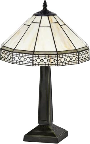 BELOFAY Tiffany Lamps, Stained Glass Handmade Tiffany Vintage Bedside Table Lamps for Living Room, Bedroom, and Lounge 12 Inches Wide, 18 Inches Complete Height (Mission Tiffany Style)