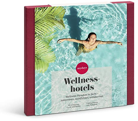 mydays Geschenkbox Wellnesshotels, traumhafte Wellness-Oasen an 56 Standorten, inkl. Frühstück, Reise-Gutschein für 2 Personen