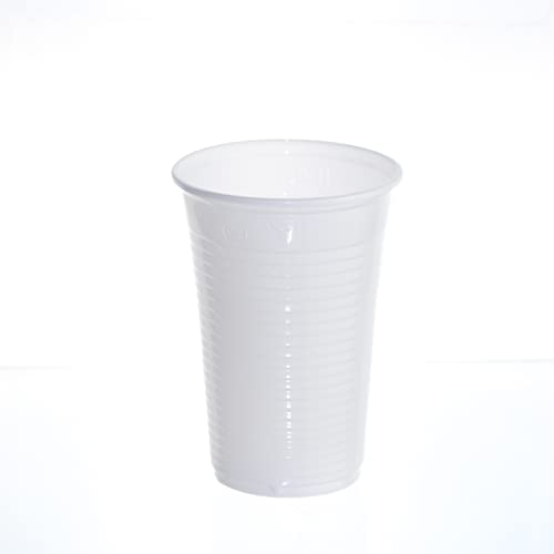 3000 vasos de plástico, 0,2 L, vasos de plástico, vasos desechables, vasos de plástico, vasos de cerveza, vasos de agua, bebidas frías (0,2 L, 3000 unidades), color blanco
