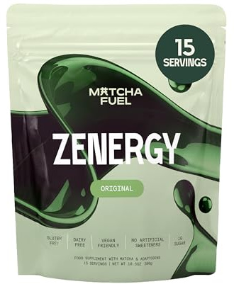 Matcha Fuel SuperLatte – Adaptogenic Matcha Latte Powder | Calm Energy & Focus | Lion’s Mane, Reishi, Cordyceps & KSM-66 Ashwagandha | Vegan, Gluten Free | 15 Servings (300g)