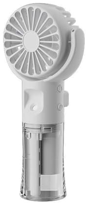 Mini Ventilador de Mano Klack F4 con Pulverizador de Agua - Recargable por USB, Blanco