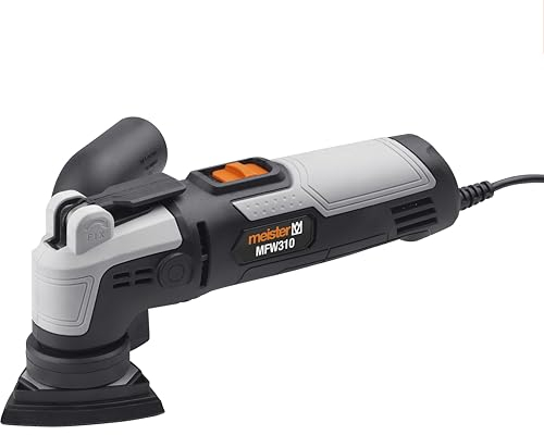 Meister Multifunktionswerkzeug 310 W, MFW310 - Geschwindigkeitsregler - Zum Sägen, Schleifen & Schaben - Inkl. Tauchsägeblatt, Schaber, Schleifplatte, Schleifpapier/Multitool mit Zubehör / 5454400