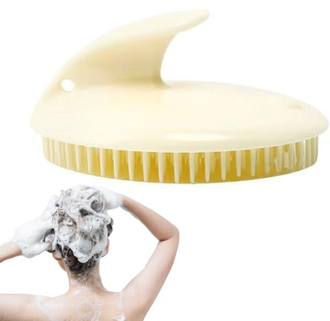 Eoixuqba Shampoo Brush Scalp Massager - Shower Hair Brush - Waterproof Manual Scrubber, Portable Comb Exfoliator for Dandruff Removal Wet Dry Stress Relax