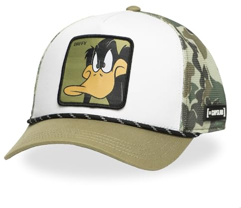 Capslab | Cappellino da camionista Premium Looney Tunes Duck Lucas | Taglia universale | Cappello unisex per adulti, visiera curva e chiusura snapback, 50% cotone, 50% poliestere | Cappellini da uomo