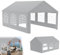 YRHome Premium 4 x 6 m Partyzelt Pavillon mit Seitenteilen Wasserdicht Stabil Winterfest Fenster in Seitenwänden Gartenzelt Großzelt Kompaktzelt Unterstand PE-Dach für Hochzeit Gartenfest Grau