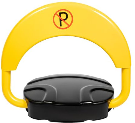 Barrière de parking sans fil 2T - Verrouillage de stationnement électrique avec télécommande de 20 m et alarme - Étanchéité IP67 - De -25 °C à 55 °C - Jaune/noir - Pour terrain privé/garage