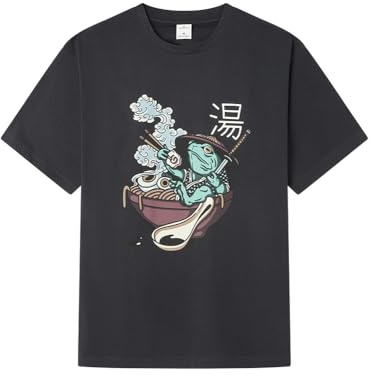 Springfield Ramen Frog SS Dark Graphic T-Shirt. 100% Bci Cotton Camiseta De Algodón Hombre (Pack de 1)